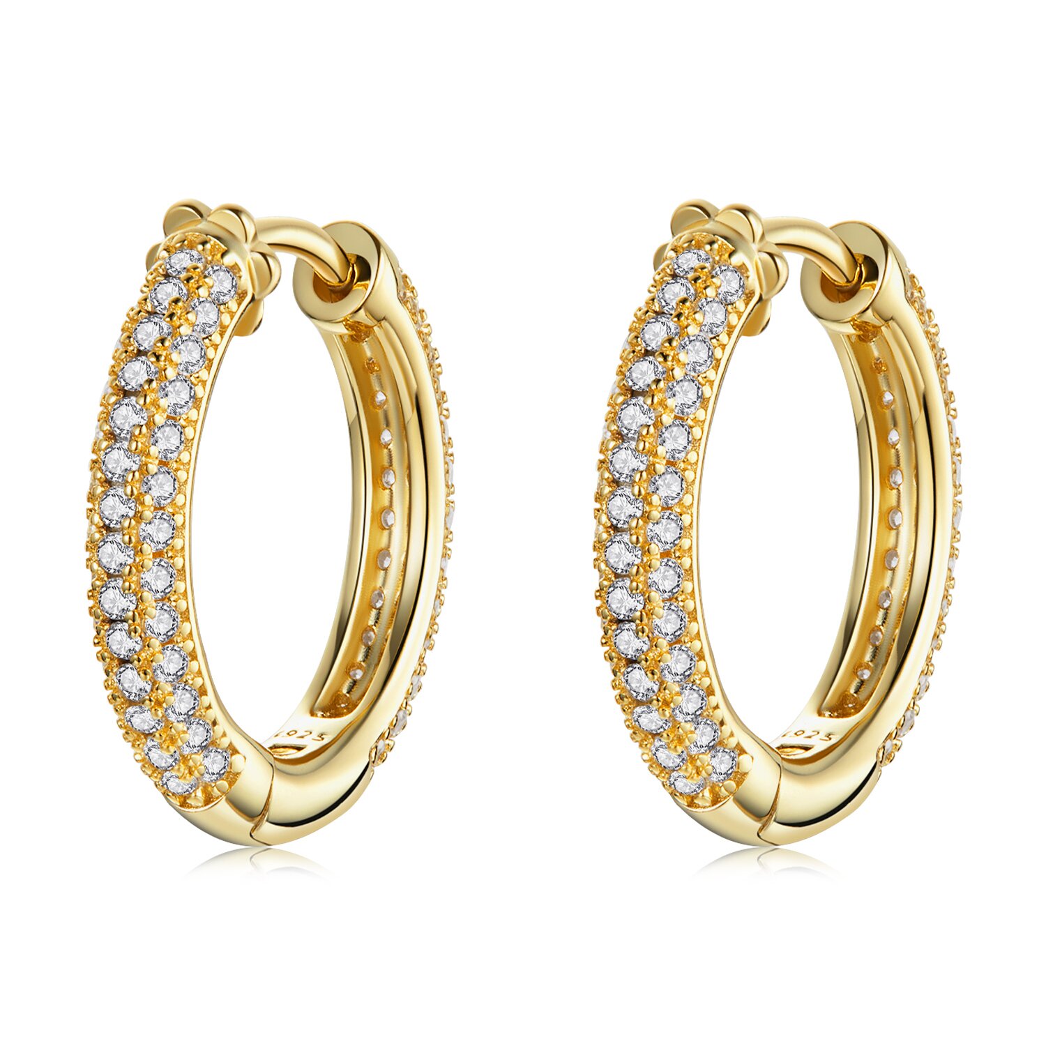 Cercei din argint golden glamour hoops