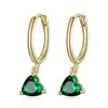 Cercei din argint Golden Green Heart picture - 1