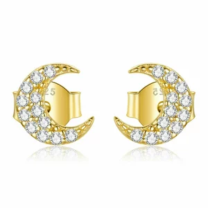 Cercei din argint Golden Little Moon