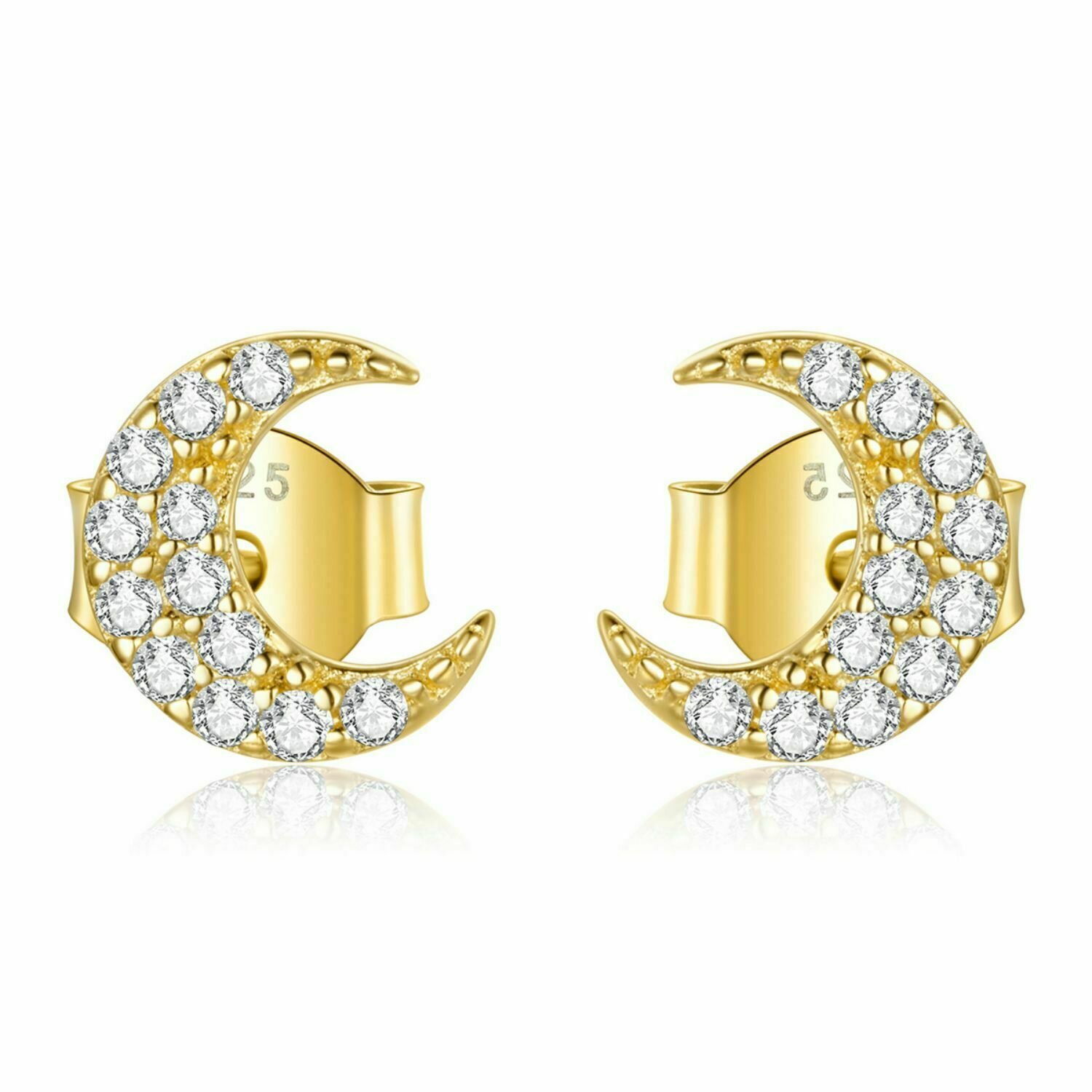 Cercei din argint golden little moon