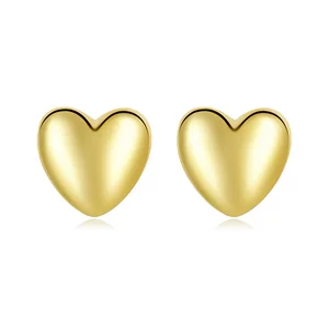 Cercei din argint Golden Mini Simple Heart