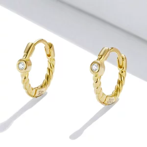 Cercei din argint Golden Twisted Stud