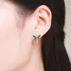 Cercei din argint Green Dragonfly