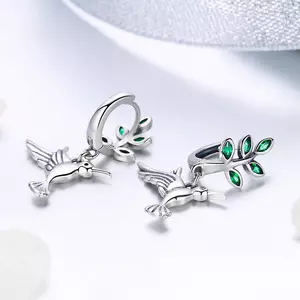 Cercei din argint Green Hummingbird