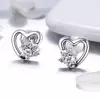 Cercei din argint Heart Crystal Paws picture - 2