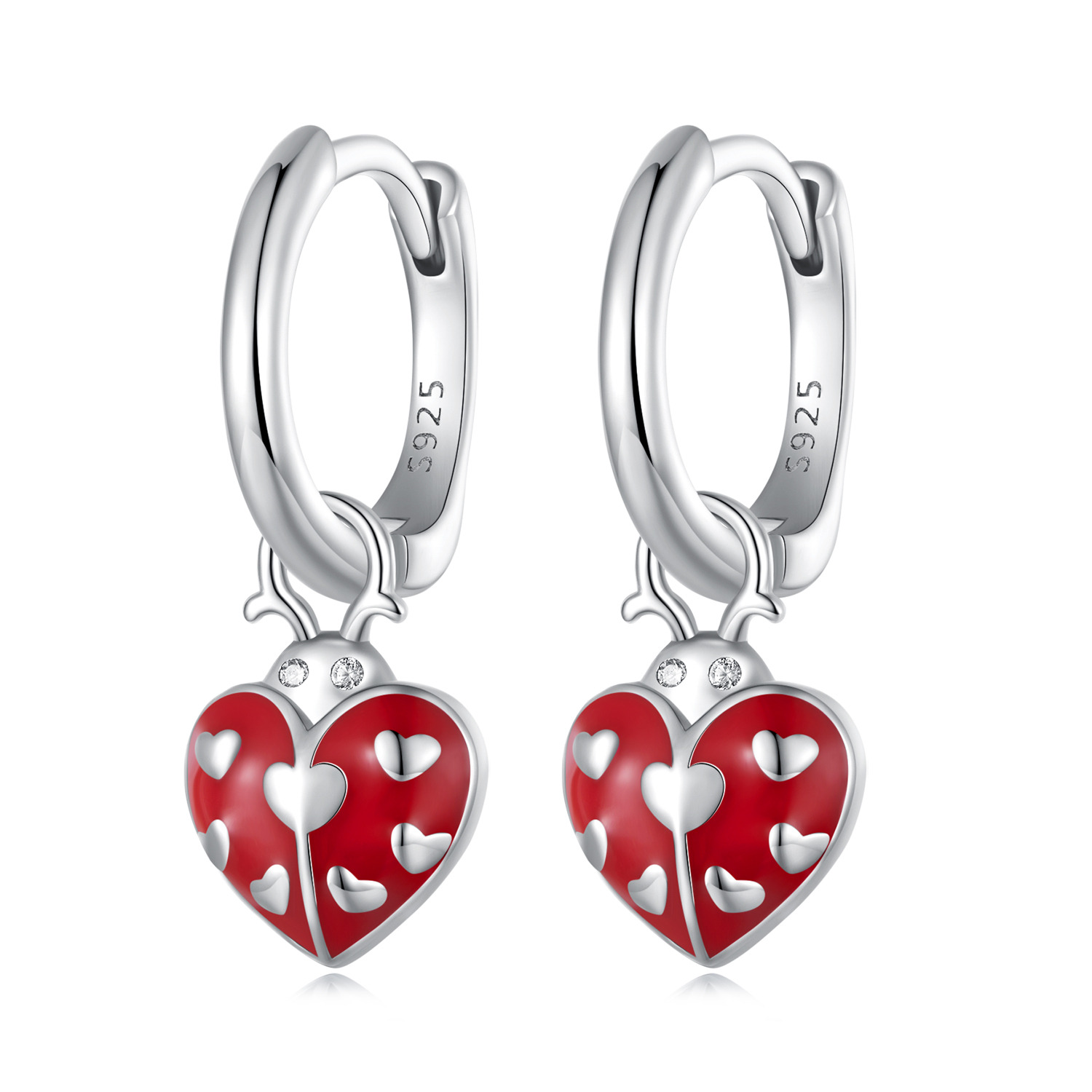 Cercei din argint ladybug\'s love