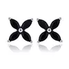 Cercei din argint Little Black Flower picture - 1