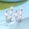 Cercei din argint Little Crystals with Pink Clover picture - 2