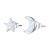 Cercei din argint Little Moon and Star Opal picture - 1