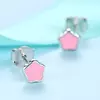 Cercei din argint Little Pink Email Flower picture - 4