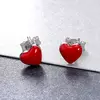 Cercei din argint Little Red Heart