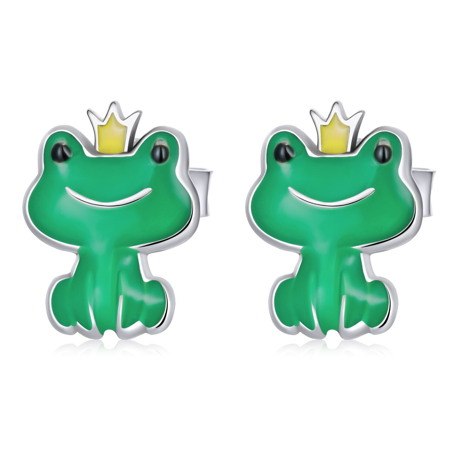 Cercei din argint Mini Crown Frog argint