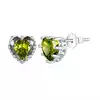 Cercei din argint Olive Crystal Heart picture - 1