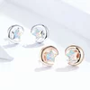 Cercei din argint Opal Moon and Stars Rose Gold picture - 5