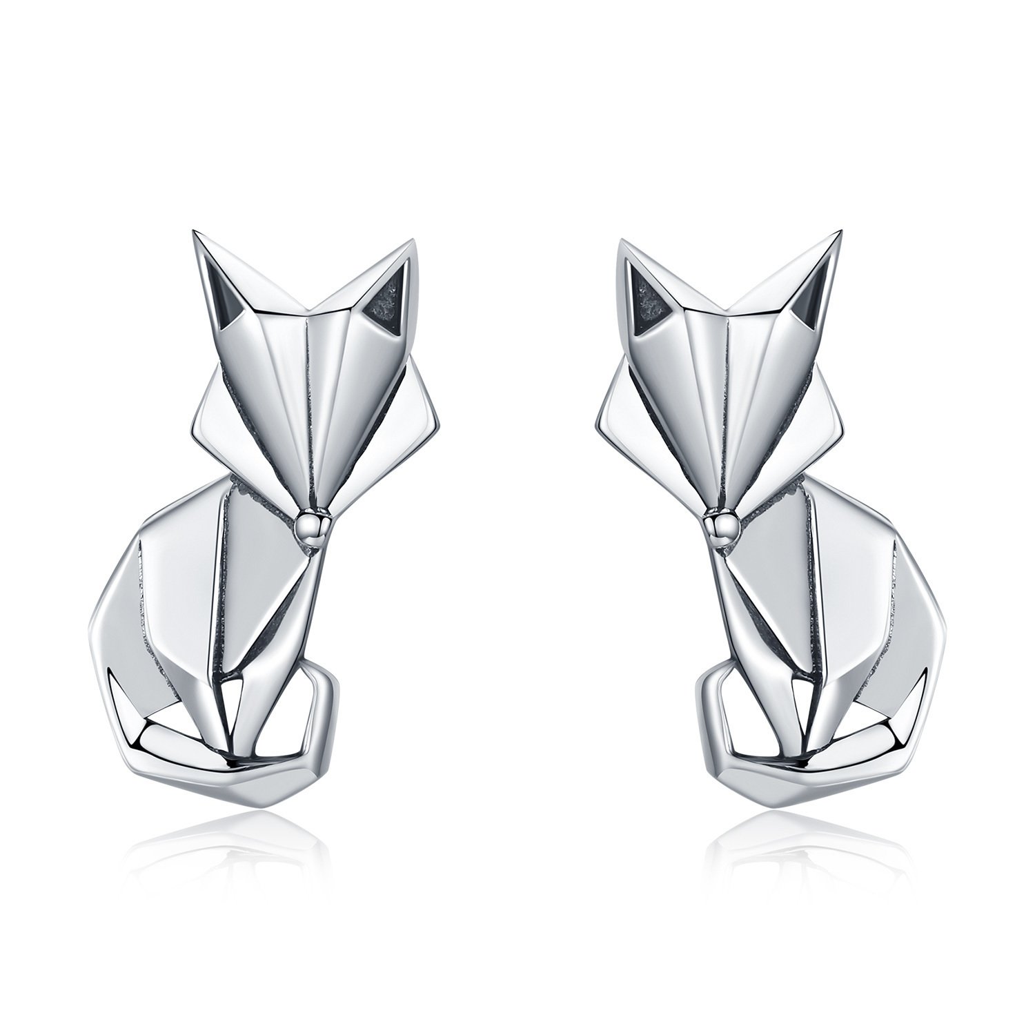 Cercei din argint Origami Fox EdenBoutique