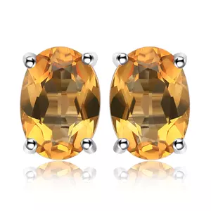 Cercei din argint Oval Citrine