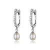 Cercei din argint Pearls & Crystals Hoops picture - 1