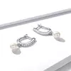 Cercei din argint Pearls & Crystals Hoops picture - 3