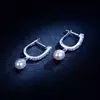Cercei din argint Pearls & Crystals Hoops picture - 5