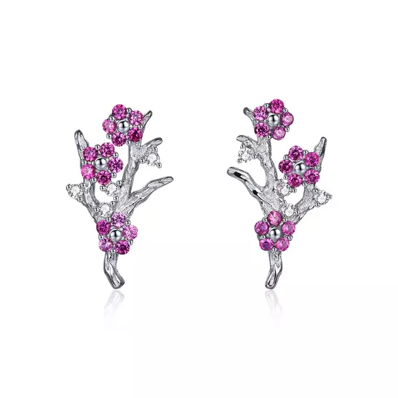 Cercei din argint Pink Bouquet