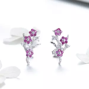 Cercei din argint Pink Bouquet