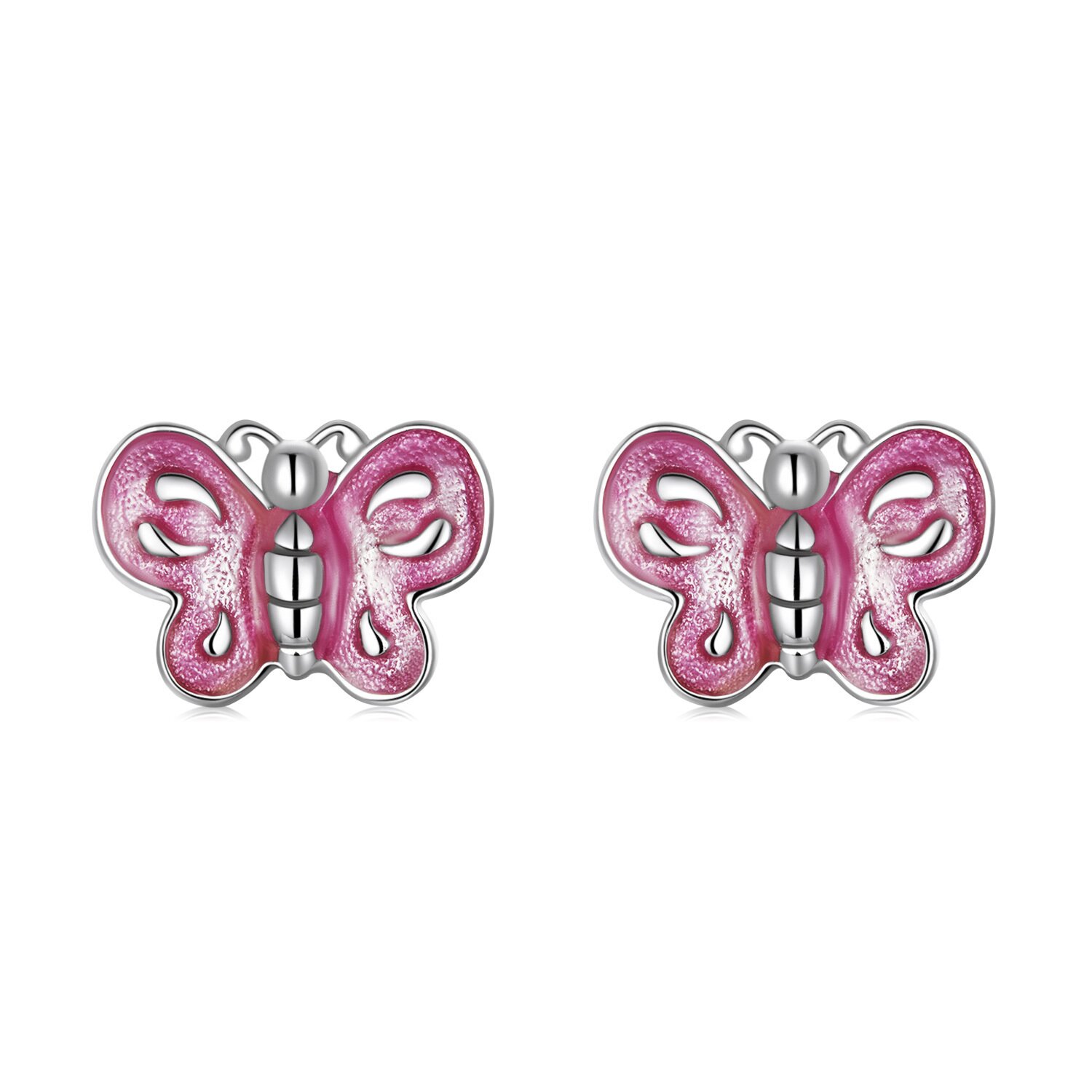 Cercei din argint Pink Butterfly Mini image23