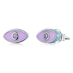 Cercei din argint Purple Eye Stud