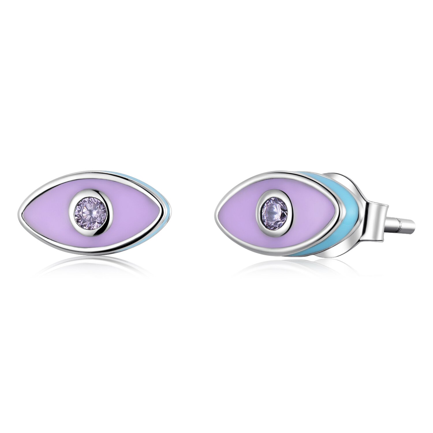 Cercei din argint Purple Eye Stud image21