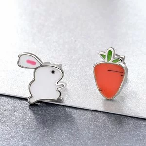 Cercei din argint Rabbit and Carrot