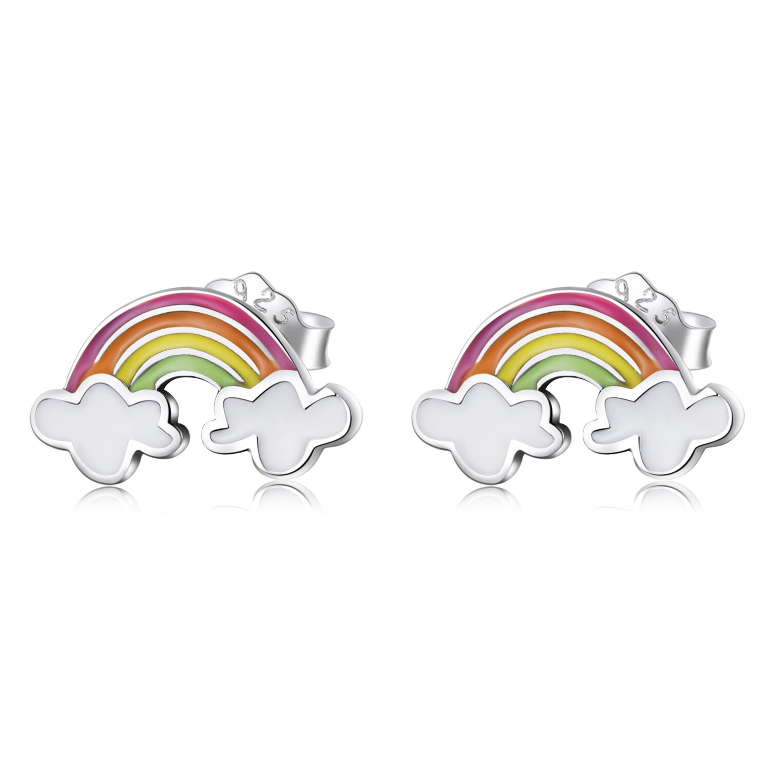Cercei din argint rainbow clouds