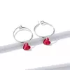 Cercei din argint Red Hearts Hoops picture - 4