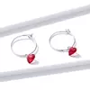 Cercei din argint Red Hearts Hoops picture - 5