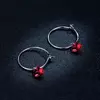 Cercei din argint Red Hearts Hoops picture - 6