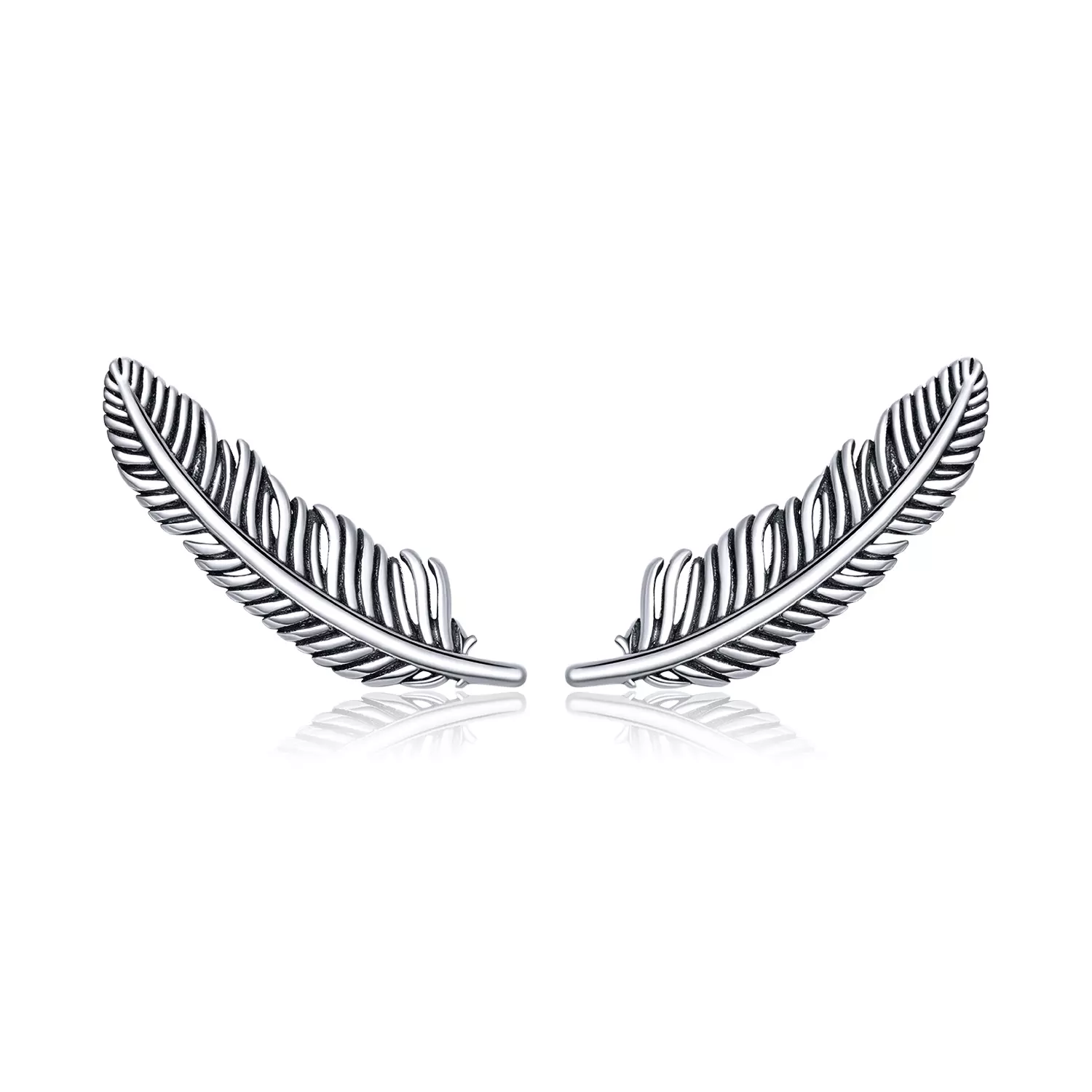 Cercei din argint Retro Feather Studs