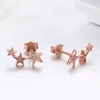 Cercei din argint Rose Gold Stars picture - 3
