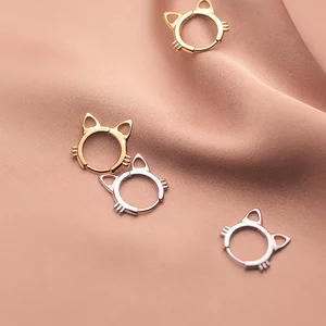 Cercei din argint Round Cat Ears