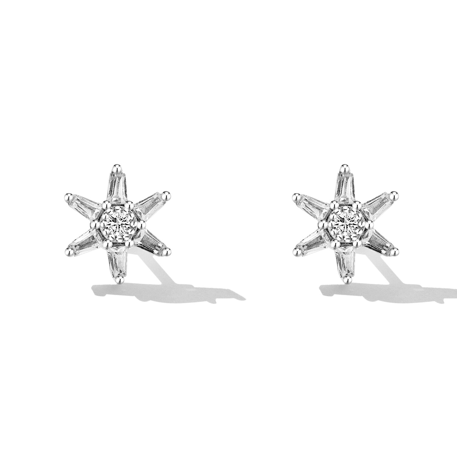 Cercei din argint shinning studded stars