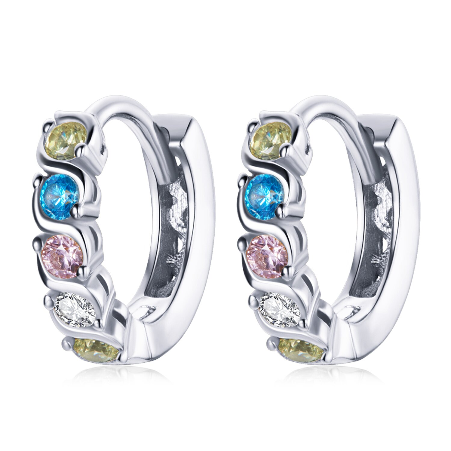 Cercei din argint silver colours mix
