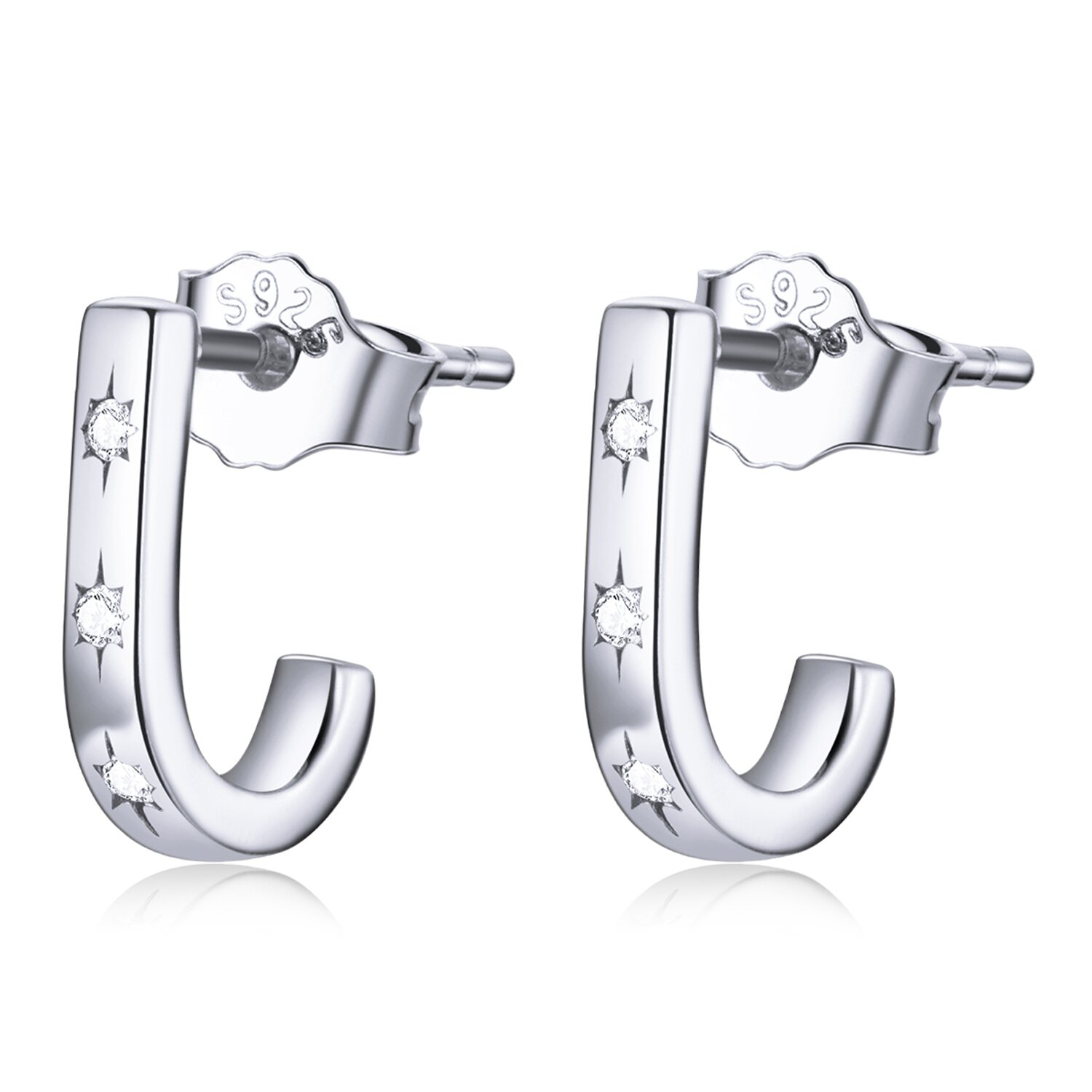 Cercei din argint Silver J Earrings image1