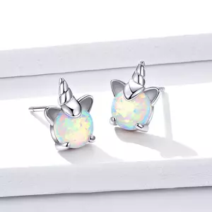 Cercei din argint Silver Opal Unicorns