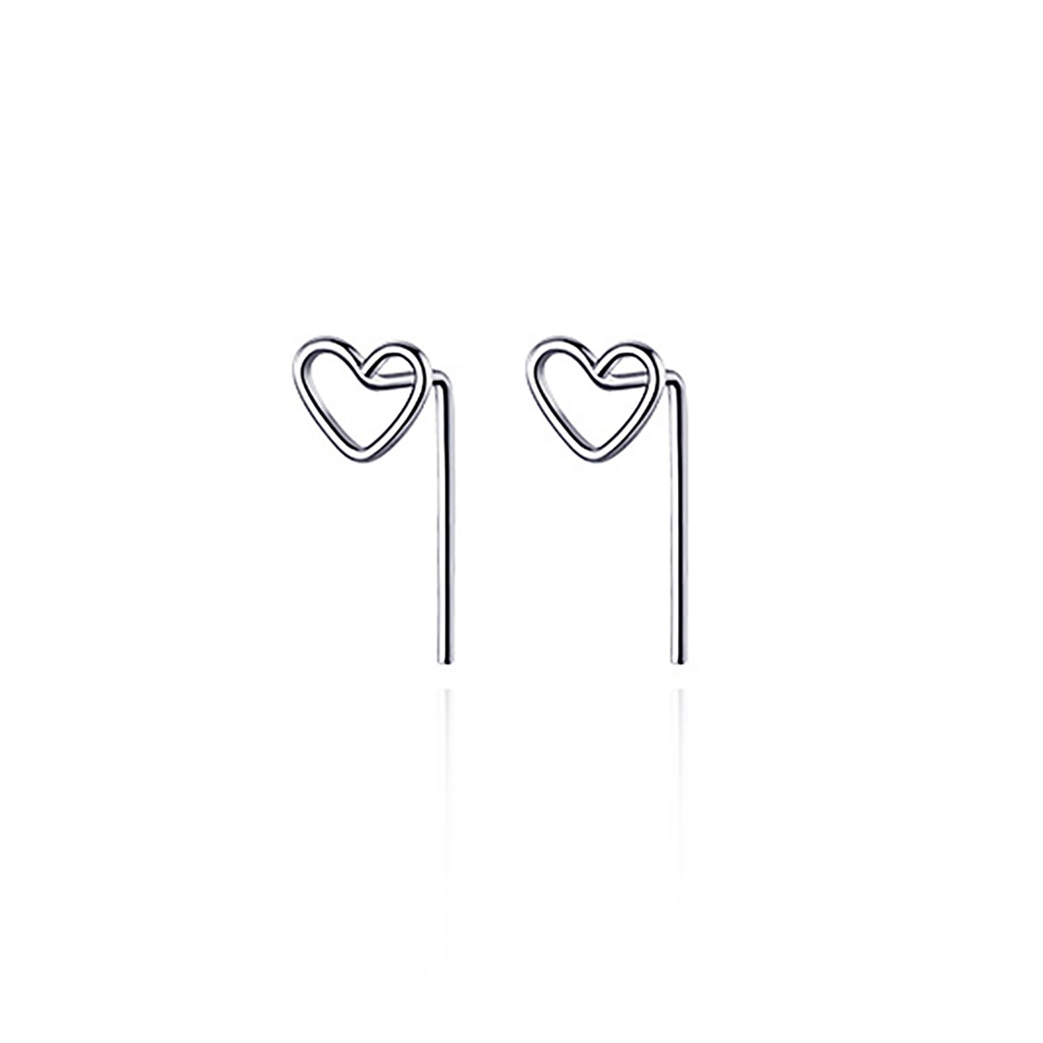 Cercei din argint simple post hearts