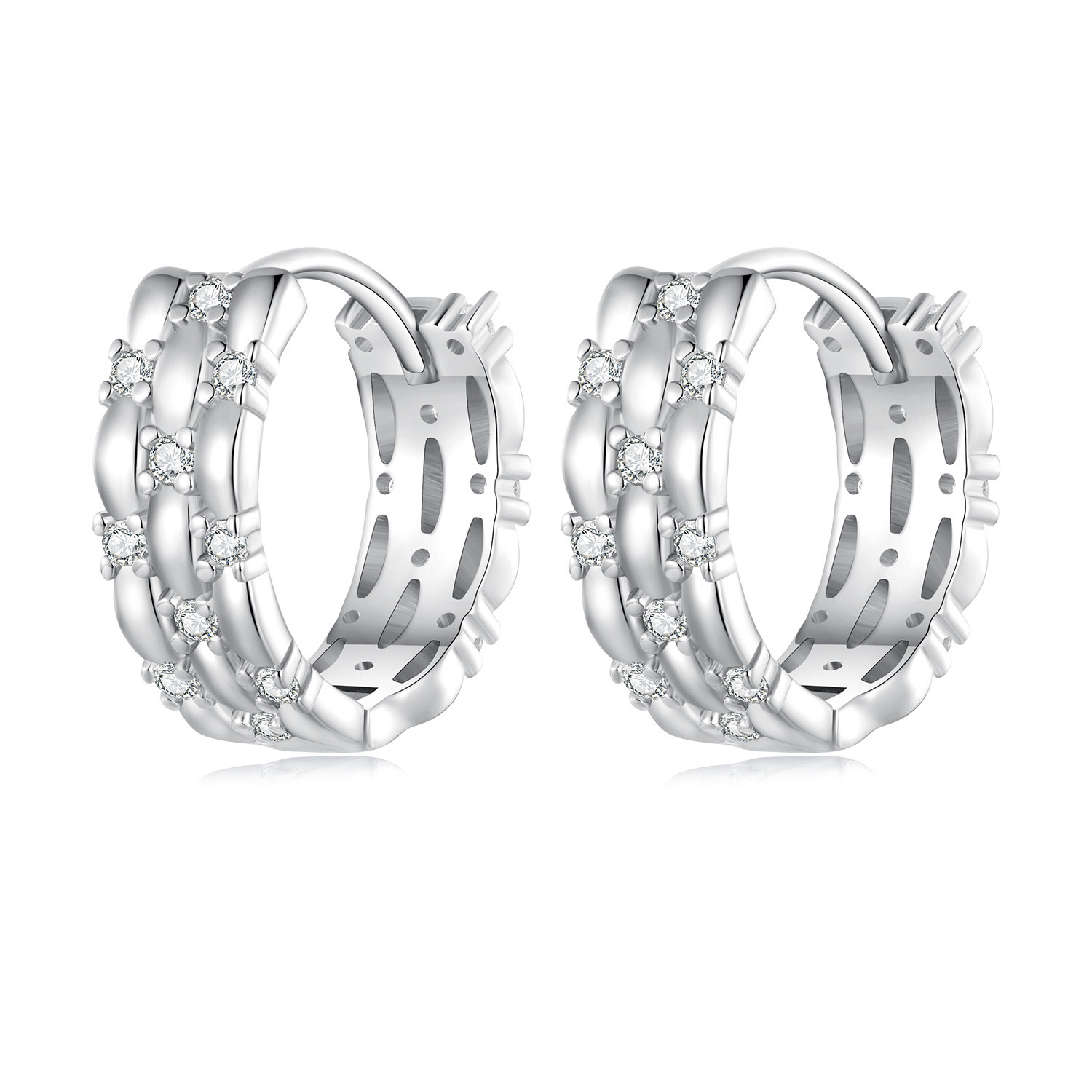 Cercei din argint small round cristals
