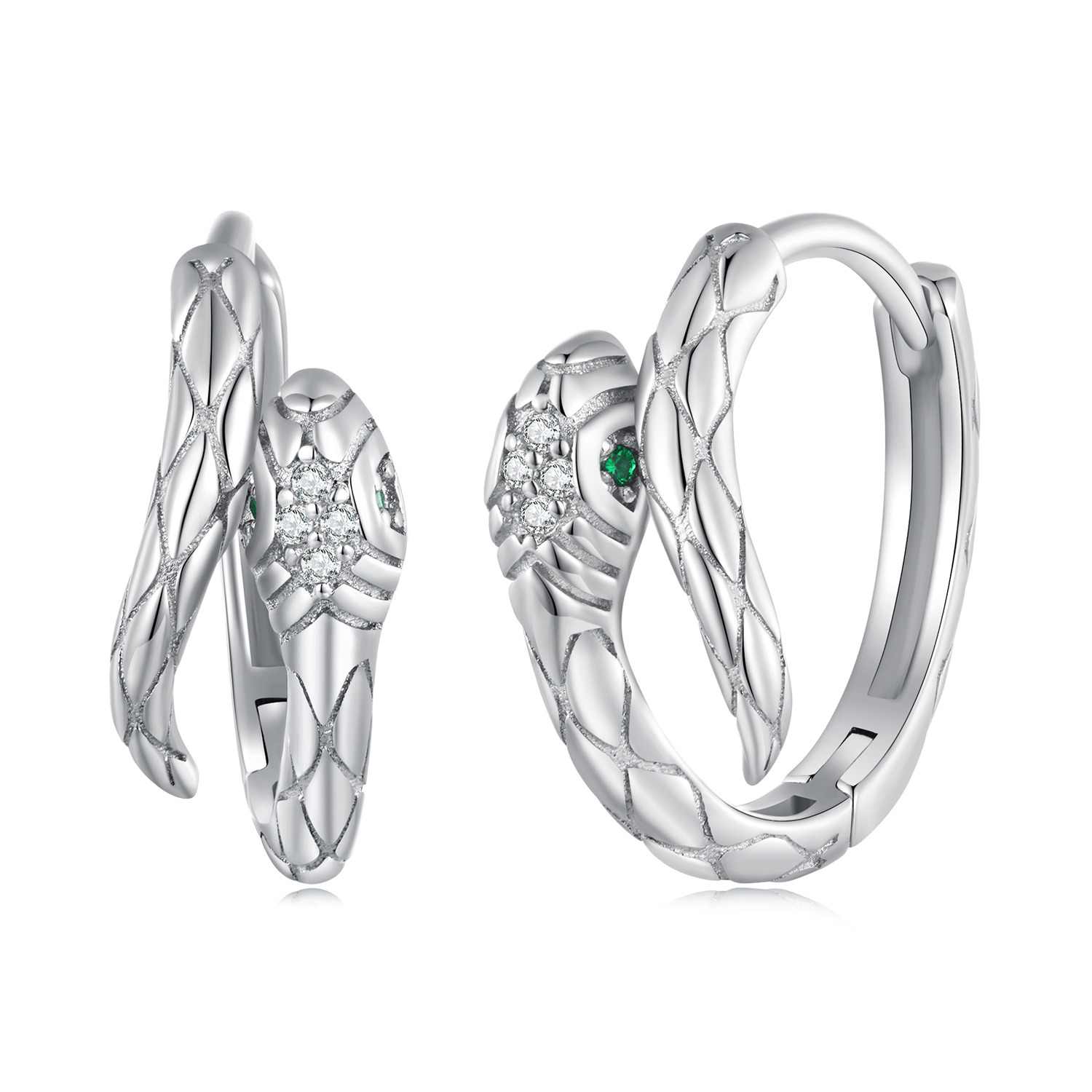 Cercei din argint snake hoops