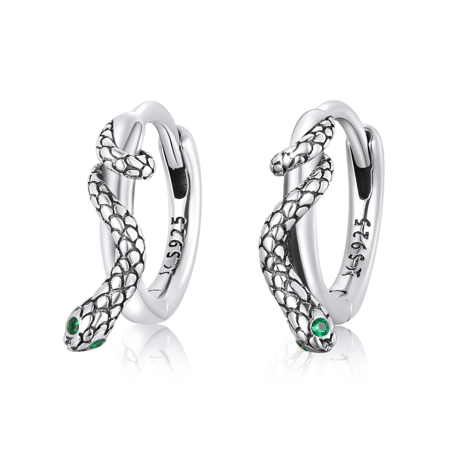 Cercei din argint snake shape