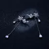 Cercei din argint Sparkling Chain Flowers
