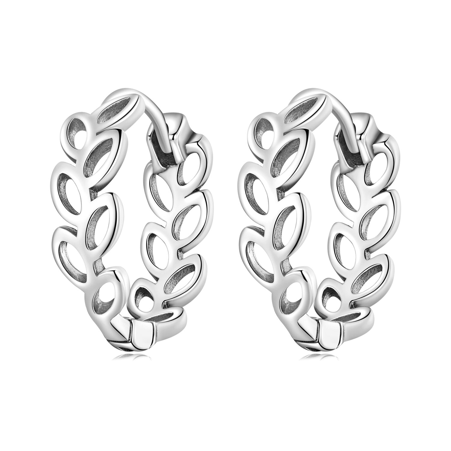 Cercei din argint stacked ovals