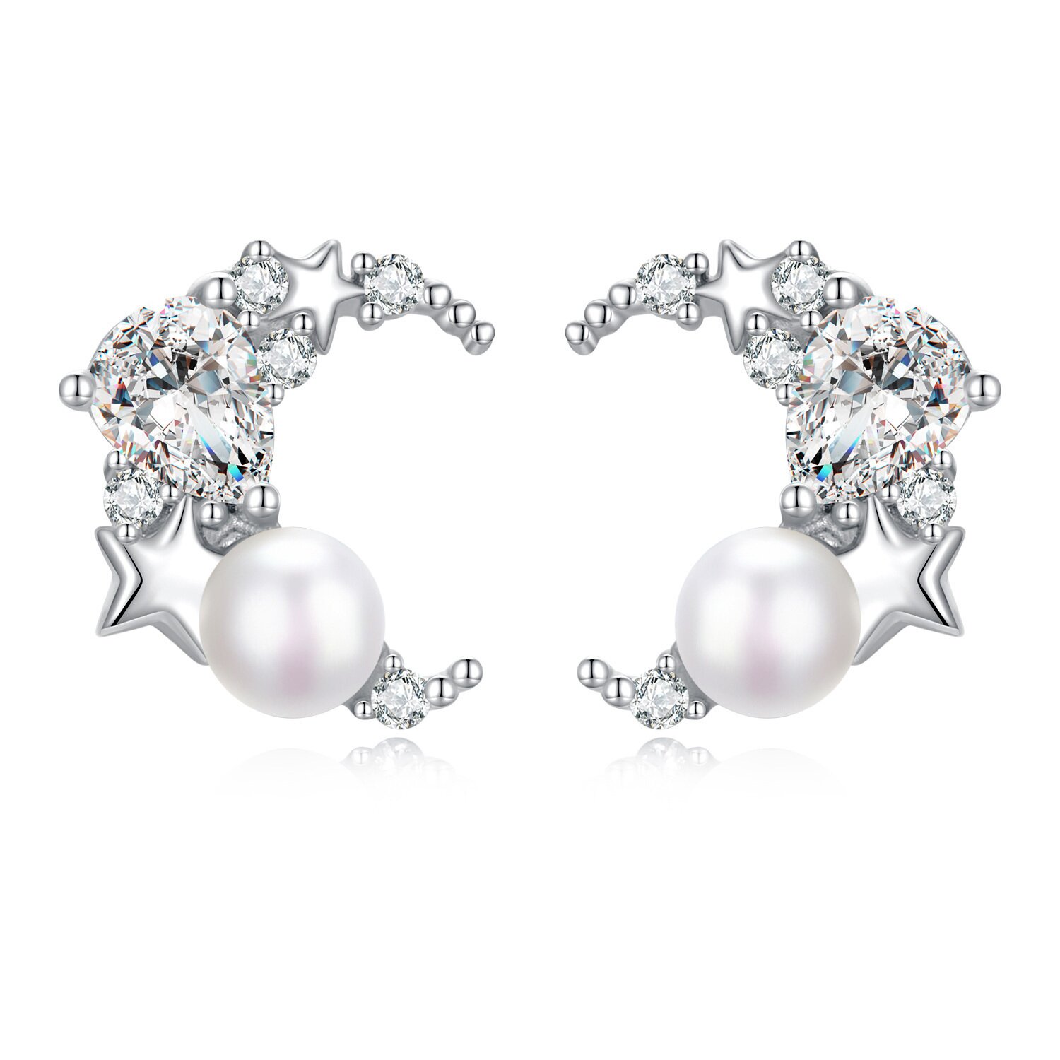 Cercei din argint stardust pearl