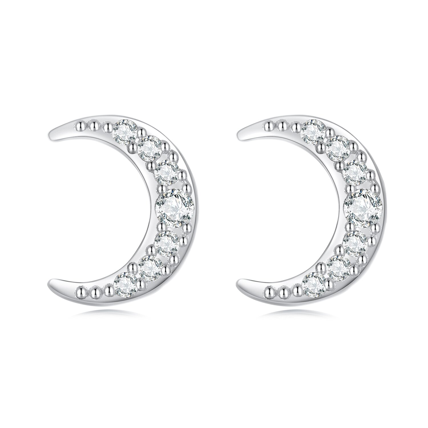 Cercei din argint studded moon