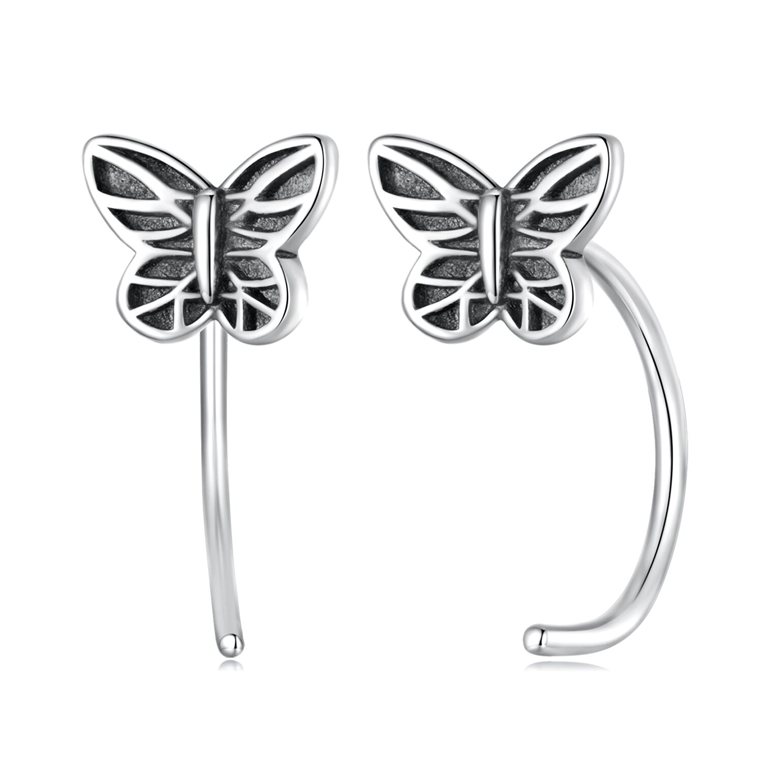 Cercei din argint tailed butterflies