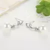 Cercei din argint Wave Drop Pearls